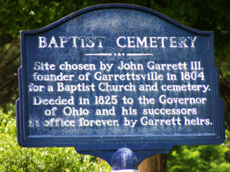 Baptist Cemetery Sign in Garrettsville, OH